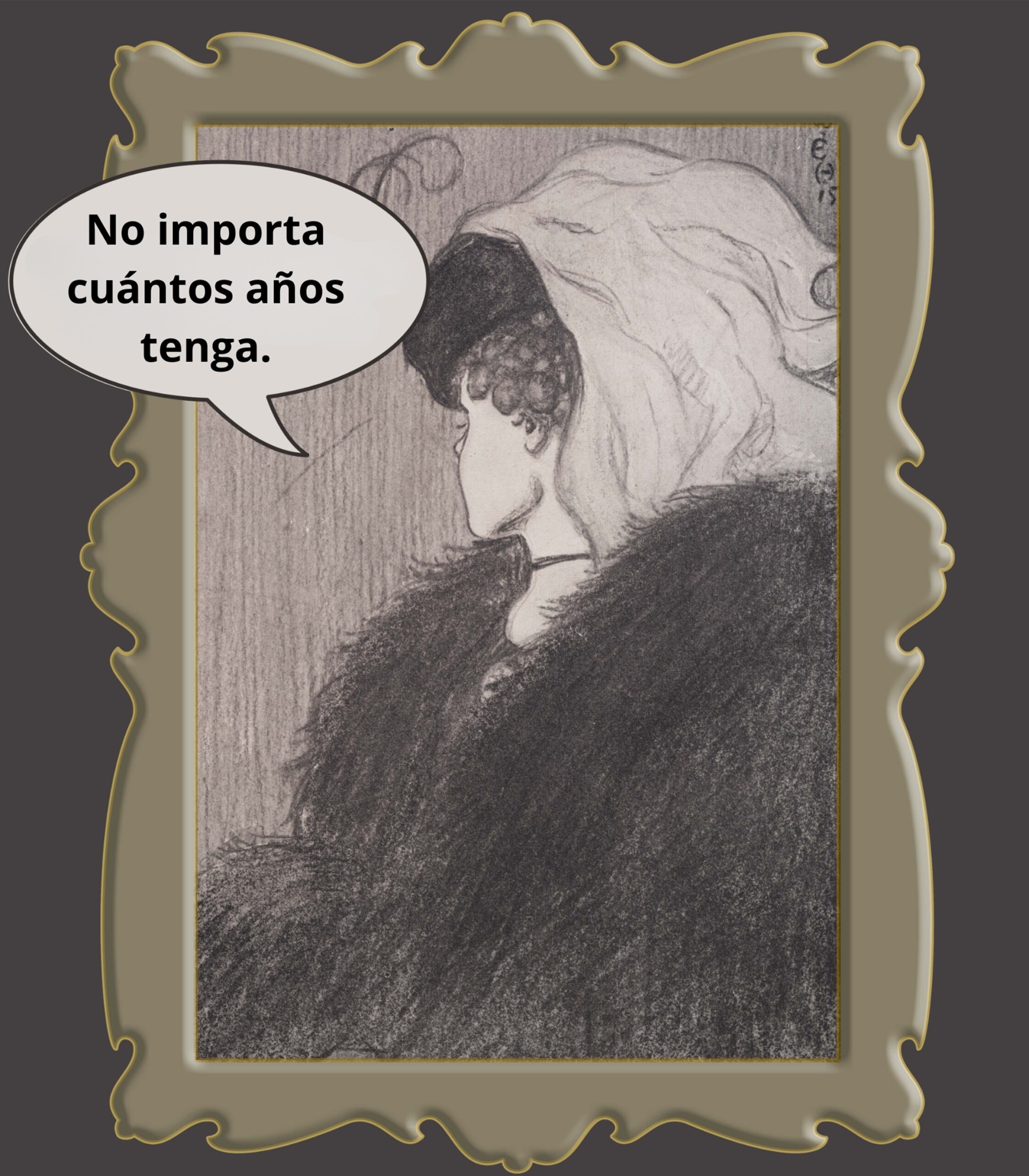 Una viñeta muestra a una mujer mayor con un suéter violeta asomándose por la ventana de una casa amarilla sencilla con molduras marrones. Un globo de texto dice: “¿La señora Murphy? No la conozco”.